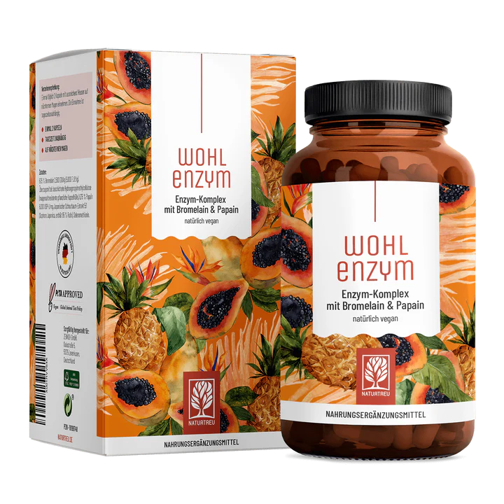 Wohlenzym Enzym-Komplex mit Bromelain & Papain, Premium Nahrungsergänzungsmittel