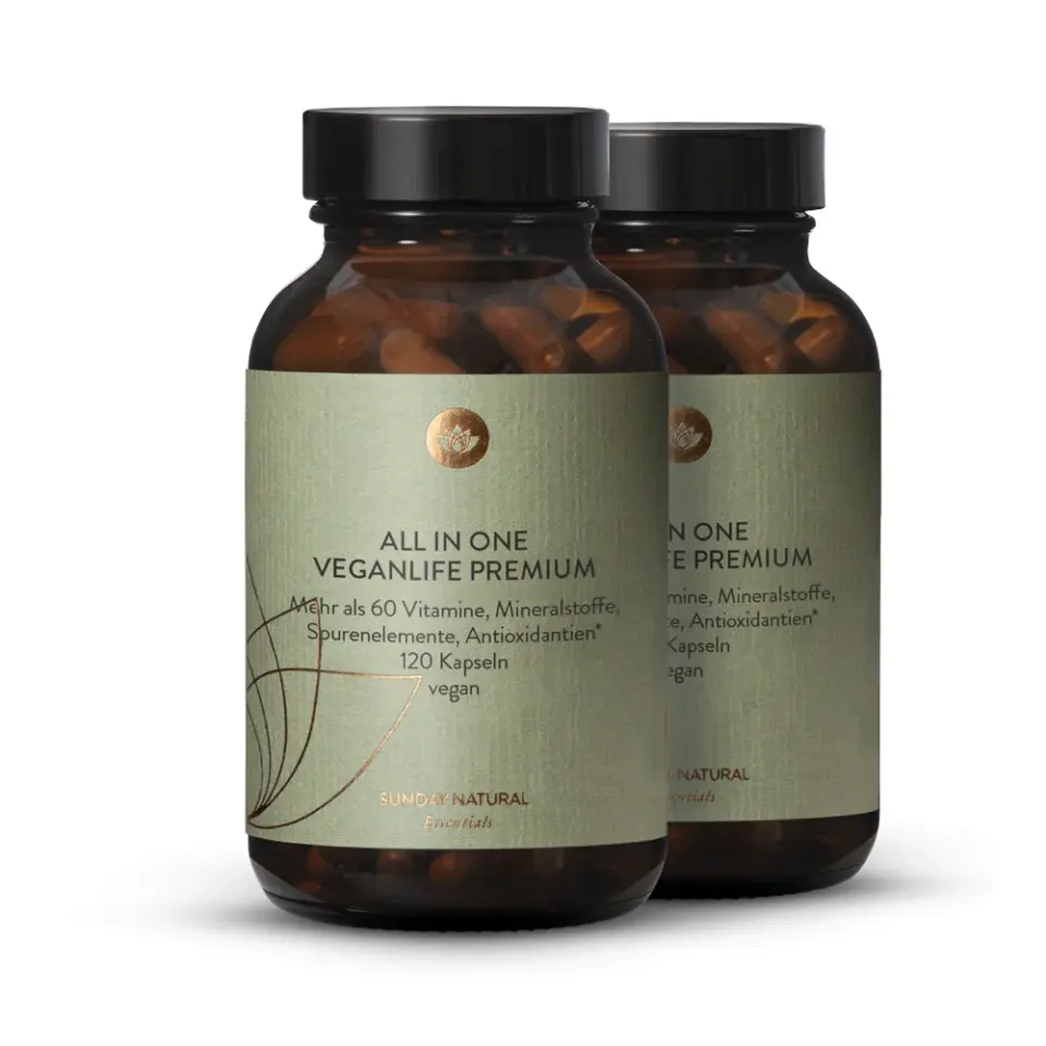 All in One premium Veganlife >60 Nährstoffe, Vollspektrum, 2 x120 Kapseln