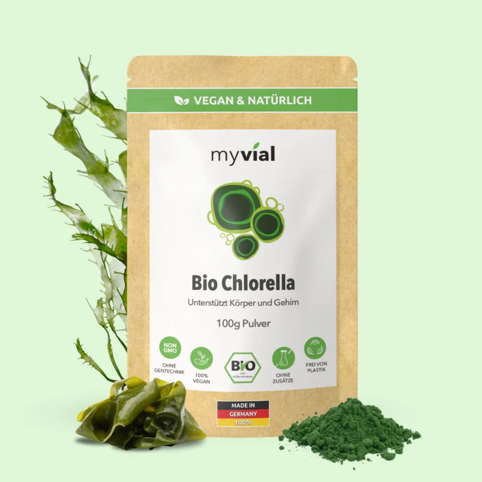 Bio Chlorella Pulver, Myvial