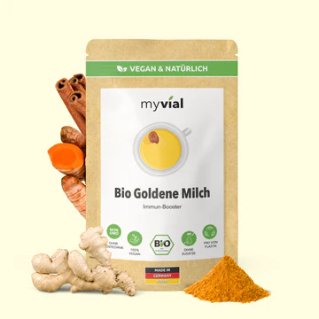 Bio Goldene Milch Latte mit 8 ayurvedischen Zutaten, Myvial