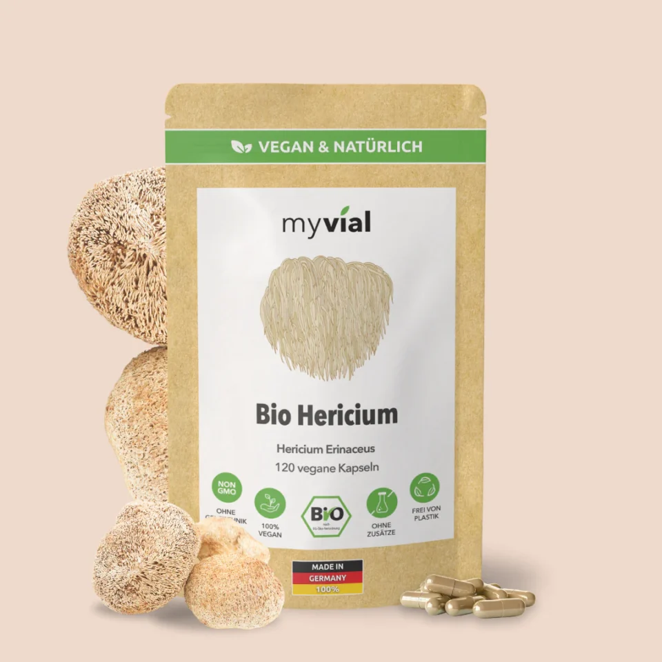 Bio Hericium , Löwenmähnenpilz Kapseln, Myvial