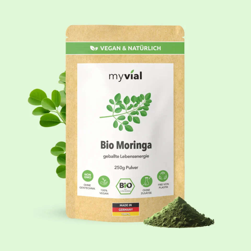 Bio Moringa Pulver. Myvial