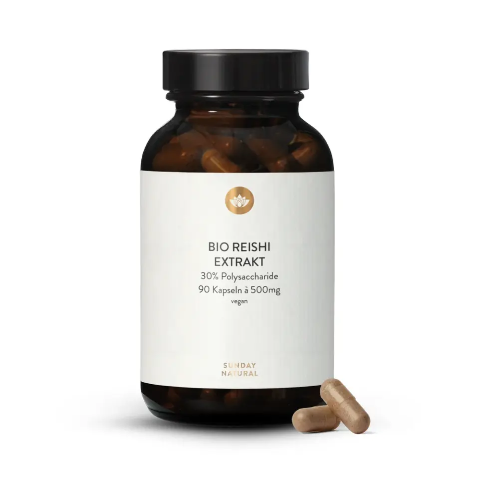Bio Reishi Extrakt Kapseln 500mg, 30% Polys.