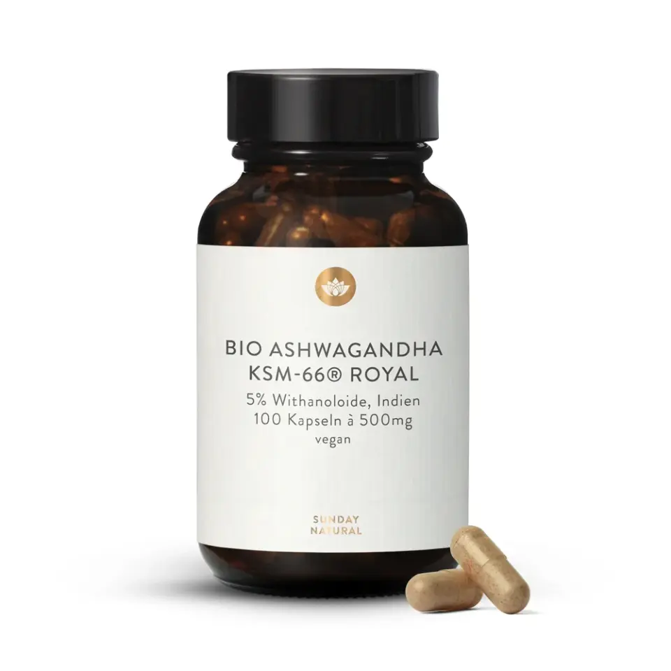 Bio Ashwagandha KSM-66® Royal, Vollspektrum, Indien
