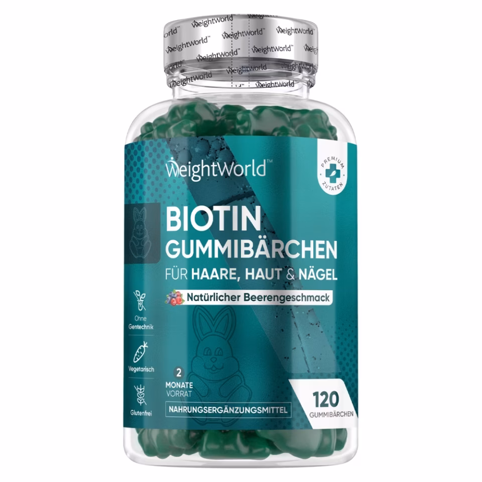 Biotin, Vitamin B7 Gummibärchen für Haare, Haut & Nägel