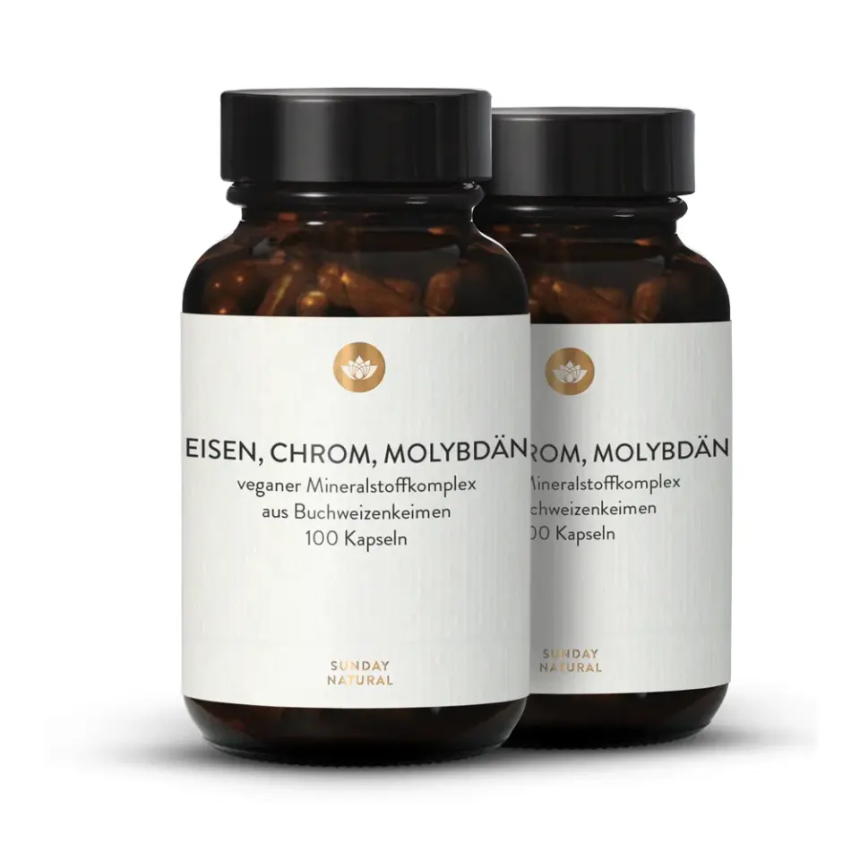 Eisen, Chrom, Molybdän Kapseln aus Buchweizenkeimen, Vorteilsset