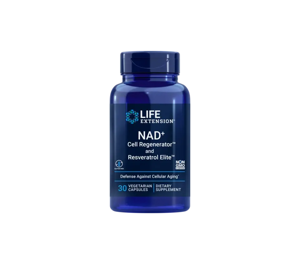 NAD+ Cell Regenerator und Resveratrol – Kapseln für Zellschutz, Energie & gesundes Altern.