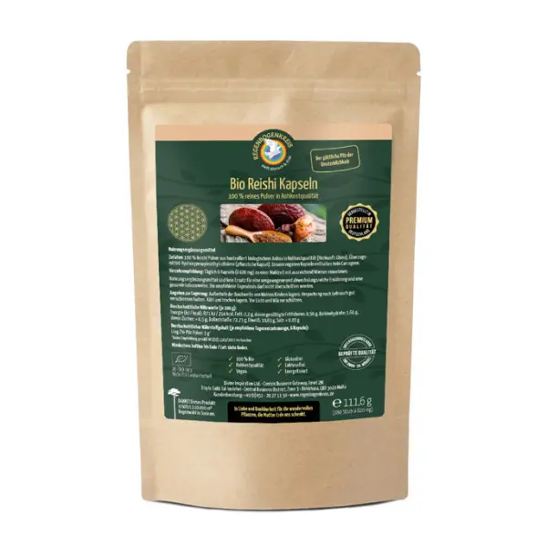 Bio Premium Reishi Kapseln - 180 Stück (raw)